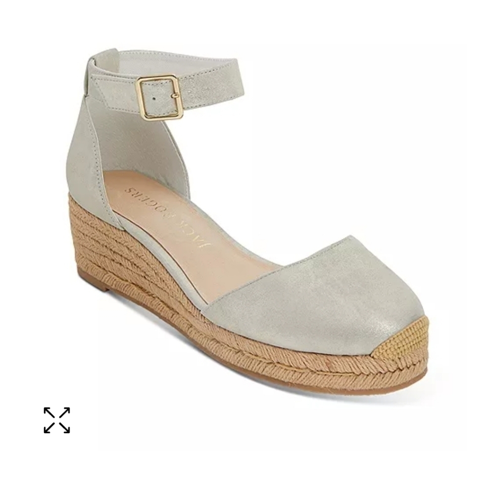 Jack Rogers Palmer Closed Toe Wedge - Metallic Silver tone